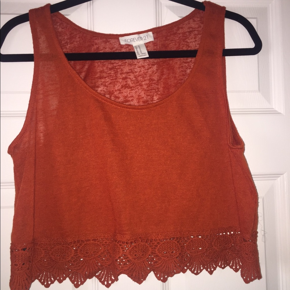 Knit orange crop top